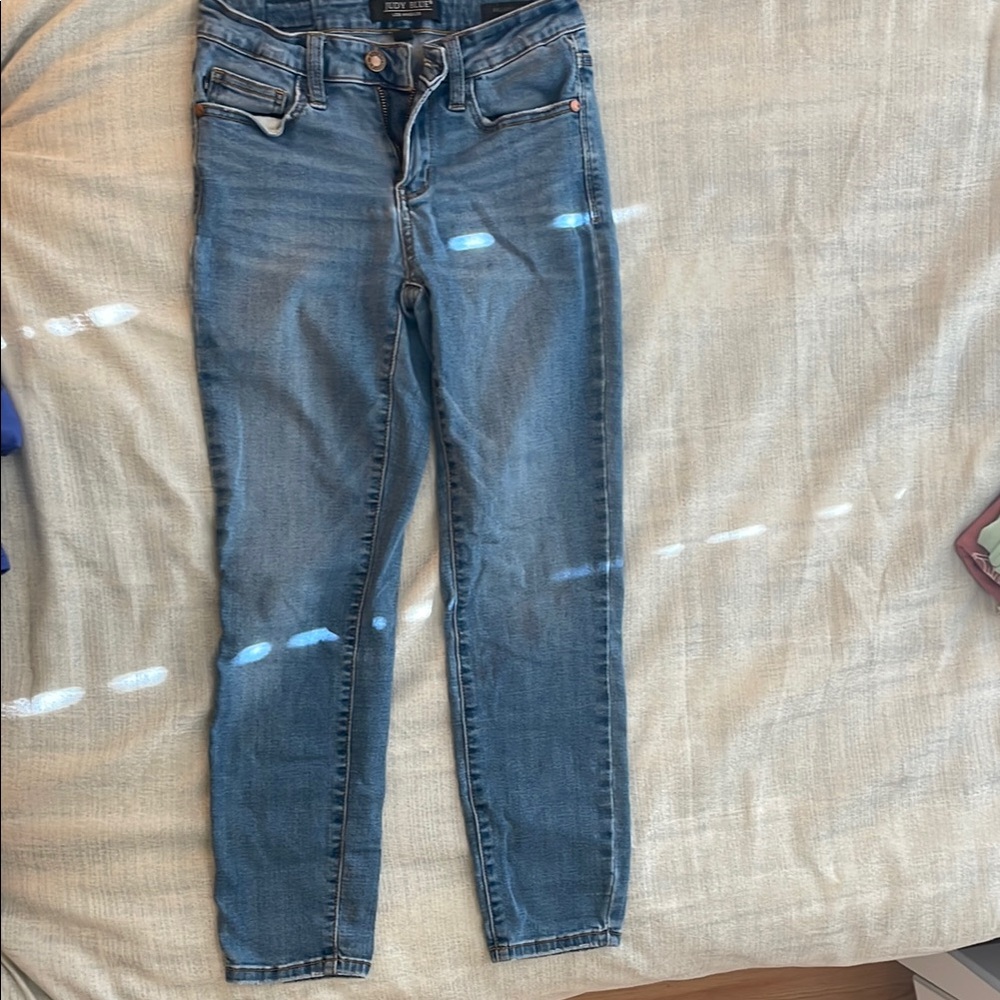 Judy Blue Skinny Blue Jeans with Distressed Details 26